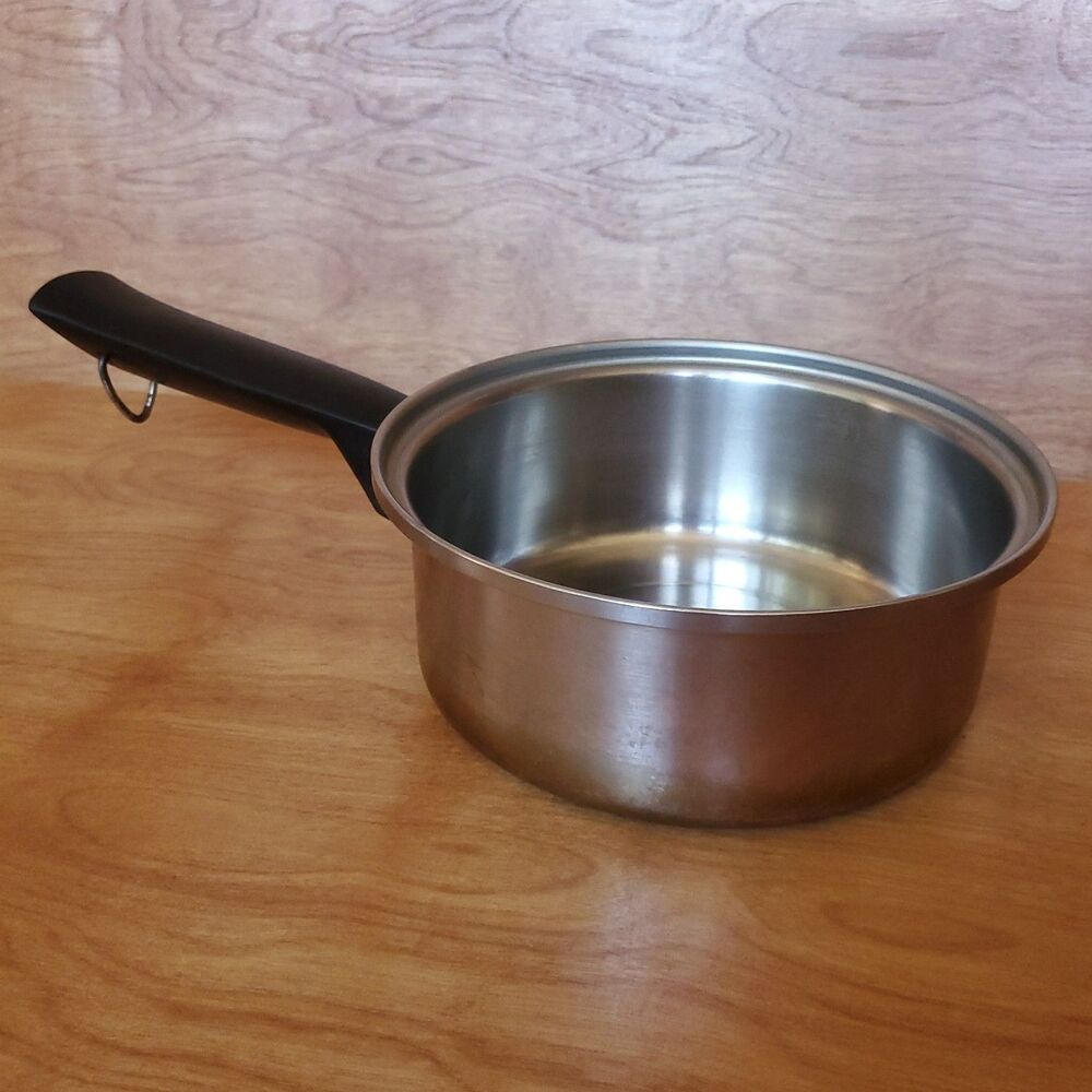 Vintage Duncan Hines Stainless Steel 3 Ply 18-8 Sauce Pan 1.5 Qt 6 Cups No Lid